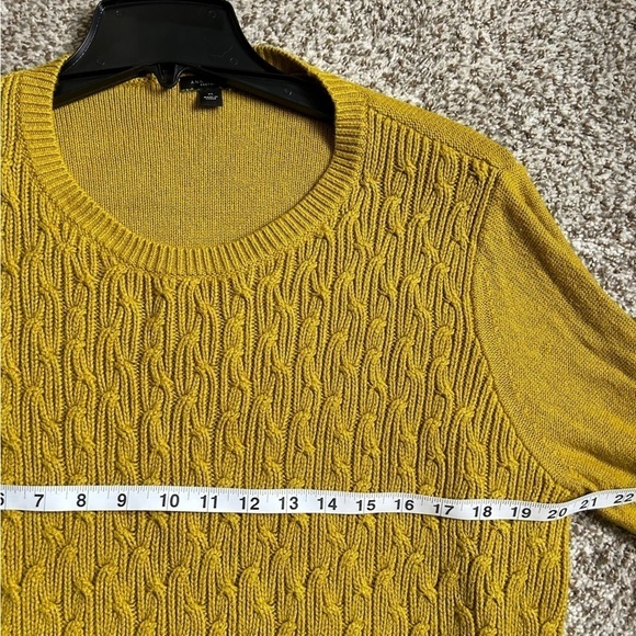 Ann Taylor Factory Mustard Yellow Sweater Casual Comfy XL - Picture 6 of 7